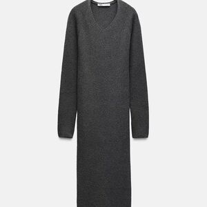 Zara Charcoal Long Sleeve Dress
